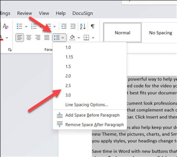 How do I adjust line spacing