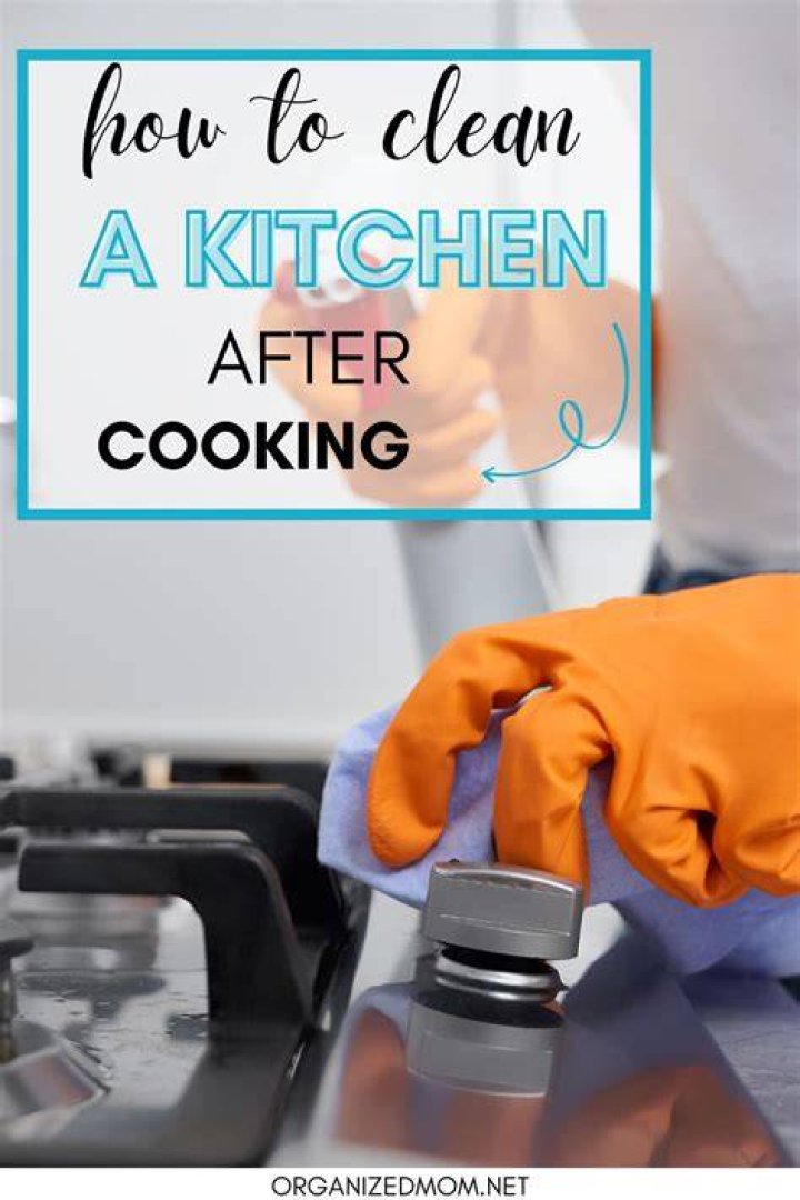 How do you clean a kitchen after cooking