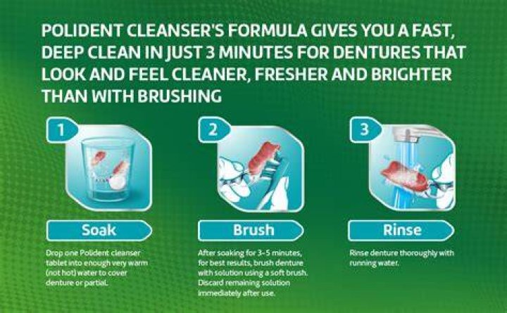 How often do you use Polident denture cleanser
