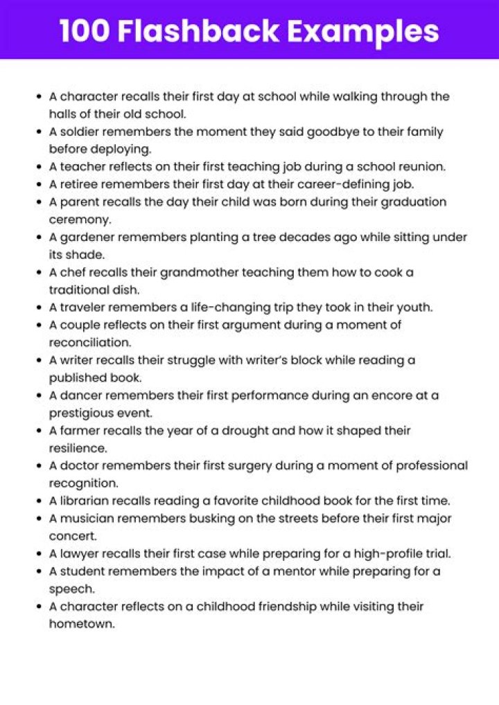 What are flashbacks for kids