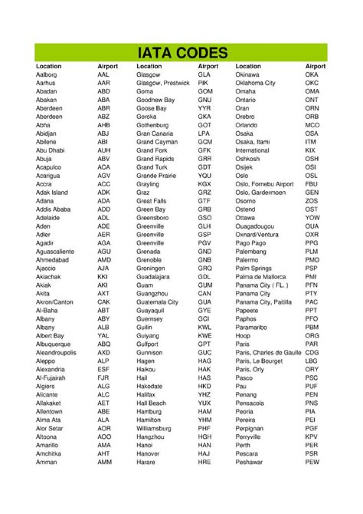 What are IATA codes used for