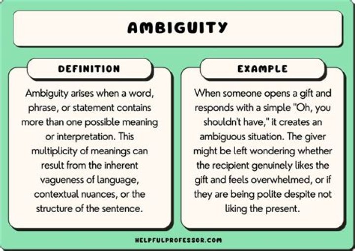 What do u mean by ambiguity
