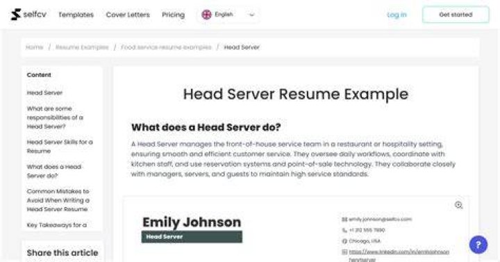 What does a head server do