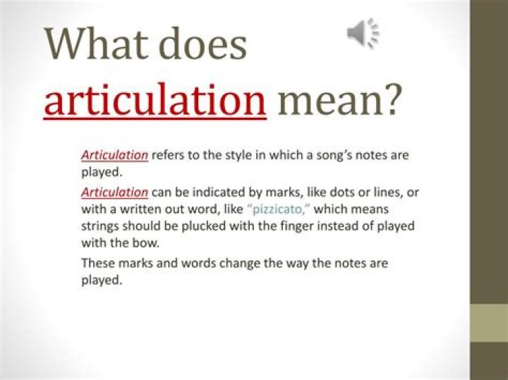 What does articulation mean