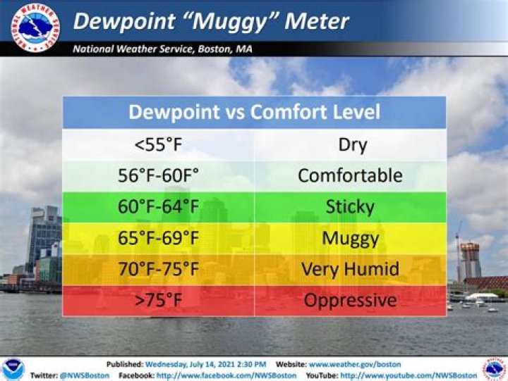 What humidity level is muggy