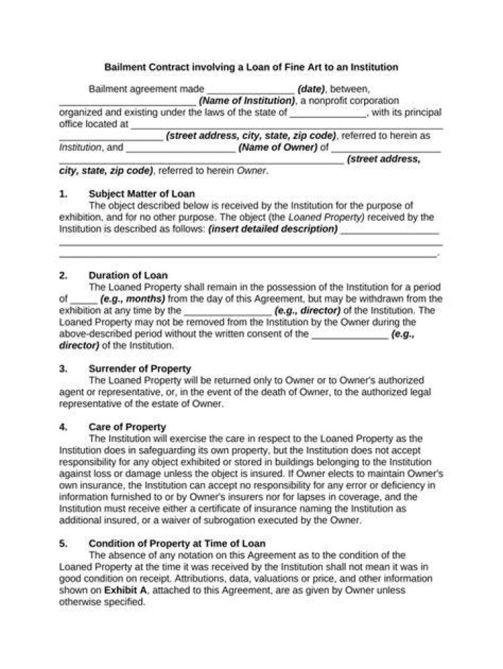 What is a bailment agreement