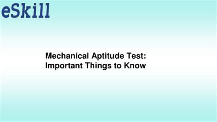 What is mechanical aptitude