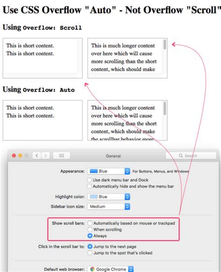 What is overflow auto in CSS