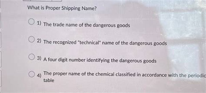 What is proper shipping name