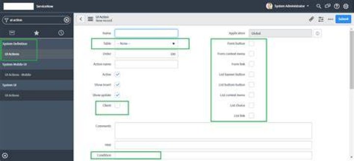 What is UI action ServiceNow